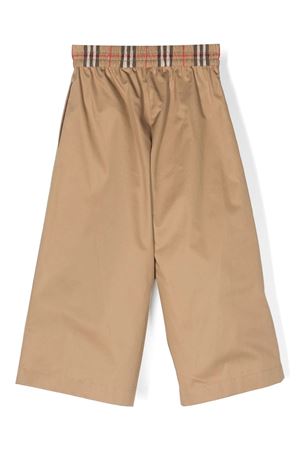 Pantaloni in cotone beige BURBERRY KIDS | 8068047A7026